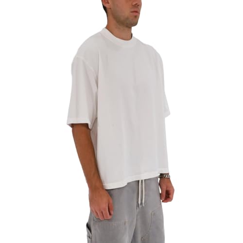 Men's Casual Oversized Heavyweight Drop Shoulder Garment Dye T-Shirt Tee Short Sleeve
