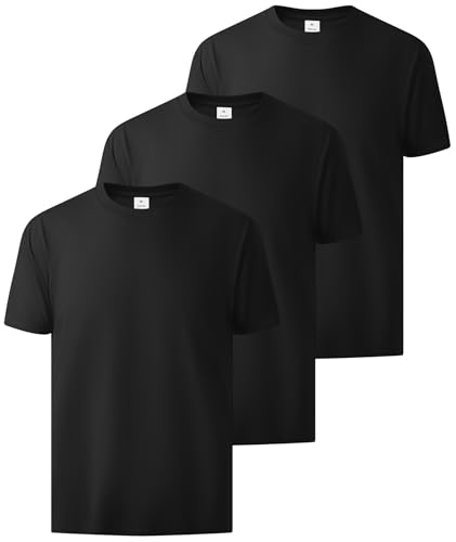 ZITY 3 Pack Men's T-Shirts Cotton Crew Neck Basic Tee Short Sleeve Soft Casual Shirts Summer Tops
