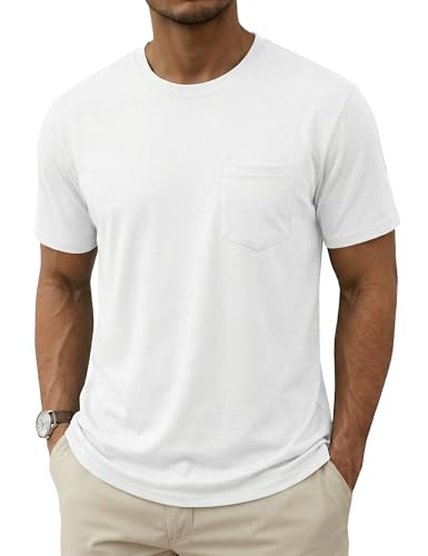 MAGNIVIT Men's Shirts Short Sleeve Cotton T-Shirt Crew Neck Light Tees Classic Basic Casual Tops Plain Soft Shirt