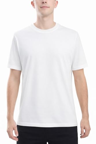 Men’s Heavyweight T-Shirt – Thick Premium Quality, Non See-Through, Slim Fit Crew Neck