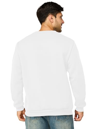 Mens Crewneck Sweatshirts Casual Fleece Pullover Sweatshirt Long Sleeve Basic Sweat Shirts