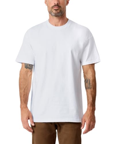 Men's Casual Oversized Heavyweight Drop Shoulder Garment Dye T-Shirt Tee Short Sleeve