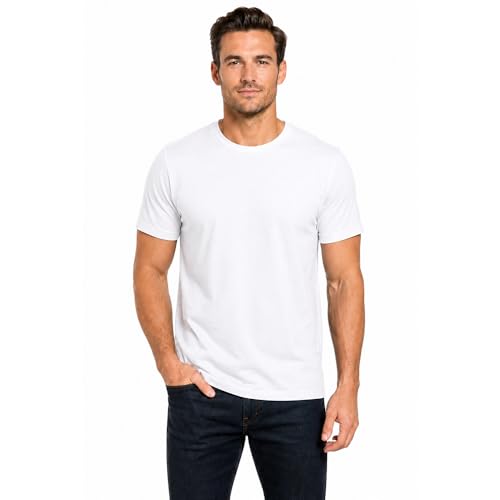 6 Pcs Adult Heat Transfer T Shirts Plain White Basic Shirts Bulk Blank Crew Neck Short Sleeve T-Shirt for Men Women