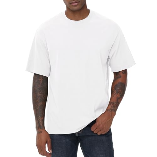 KEEPSHOWING Mens Cotton T Shirts Short Sleeve Crew Neck Basic T-Shirt Essentials Crewneck Cotton T-Shirts Tees for Men