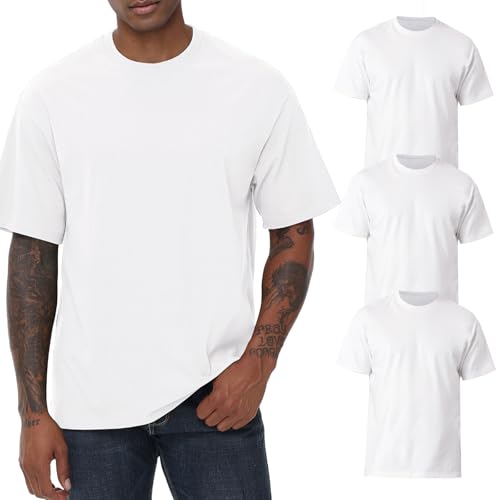 KEEPSHOWING Mens Cotton T Shirts Short Sleeve Crew Neck Basic T-Shirt Essentials Crewneck Cotton T-Shirts Tees for Men
