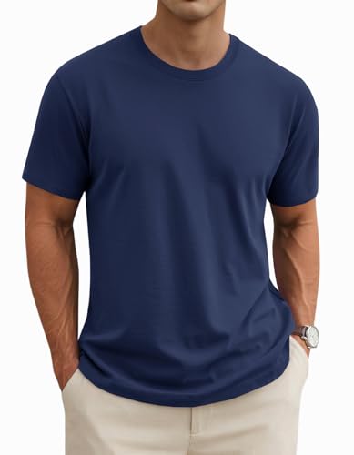 MAGNIVIT Men's Shirts Short Sleeve Cotton T-Shirt Crew Neck Light Tees Classic Basic Casual Tops Plain Soft Shirt