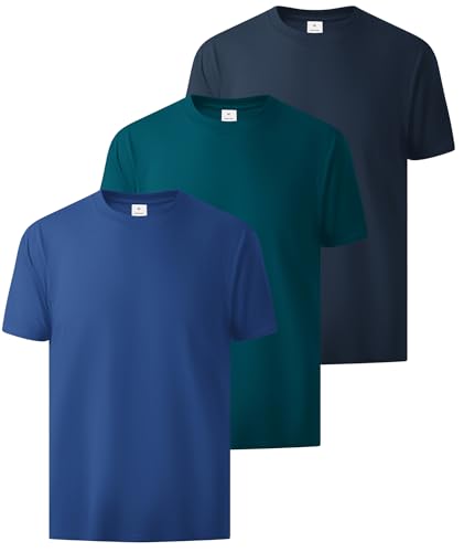 ZITY 3 Pack Men's T-Shirts Cotton Crew Neck Basic Tee Short Sleeve Soft Casual Shirts Summer Tops