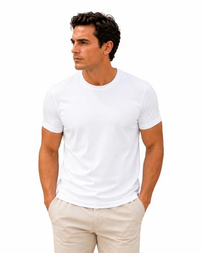 Men's Cotton T-Shirt Short Sleeve Crew Neck Soft Plain Tee for Men Casual Daily Wear Tshirts S-3XL