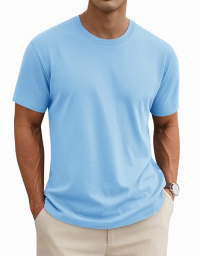MAGNIVIT Men's Shirts Short Sleeve Cotton T-Shirt Crew Neck Light Tees Classic Basic Casual Tops Plain Soft Shirt