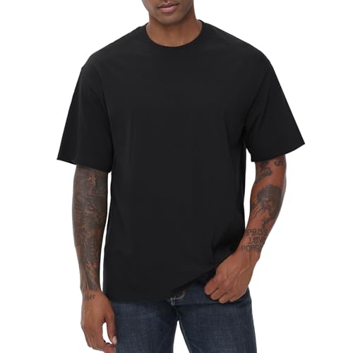KEEPSHOWING Mens Cotton T Shirts Short Sleeve Crew Neck Basic T-Shirt Essentials Crewneck Cotton T-Shirts Tees for Men