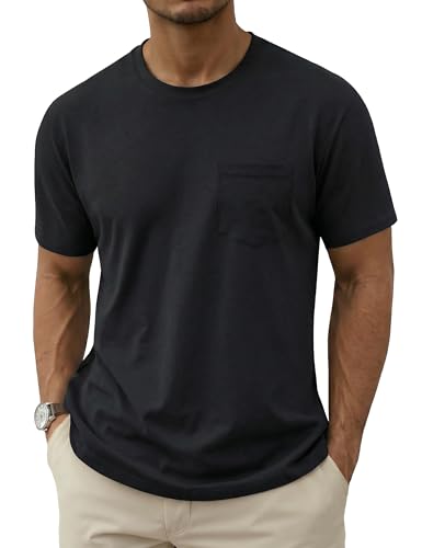 MAGNIVIT Men's Shirts Short Sleeve Cotton T-Shirt Crew Neck Light Tees Classic Basic Casual Tops Plain Soft Shirt