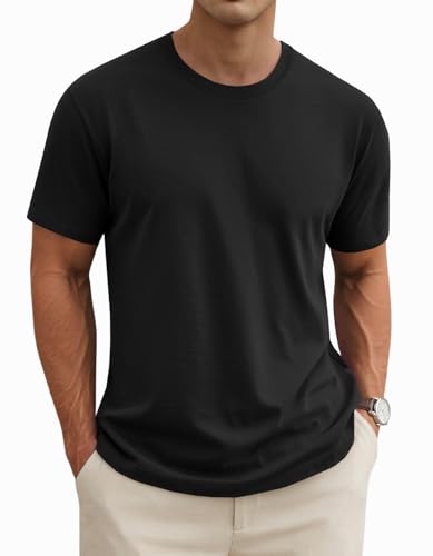 MAGNIVIT Men's Shirts Short Sleeve Cotton T-Shirt Crew Neck Light Tees Classic Basic Casual Tops Plain Soft Shirt