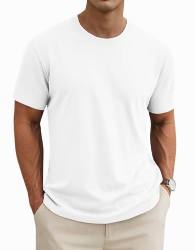 MAGNIVIT Men's Shirts Short Sleeve Cotton T-Shirt Crew Neck Light Tees Classic Basic Casual Tops Plain Soft Shirt