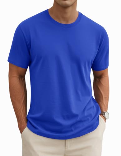 MAGNIVIT Men's Shirts Short Sleeve Cotton T-Shirt Crew Neck Light Tees Classic Basic Casual Tops Plain Soft Shirt