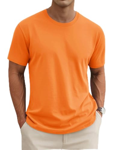 MAGNIVIT Men's Shirts Short Sleeve Cotton T-Shirt Crew Neck Light Tees Classic Basic Casual Tops Plain Soft Shirt