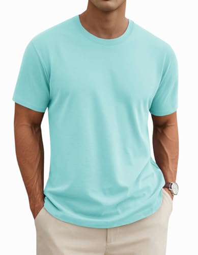 MAGNIVIT Men's Shirts Short Sleeve Cotton T-Shirt Crew Neck Light Tees Classic Basic Casual Tops Plain Soft Shirt