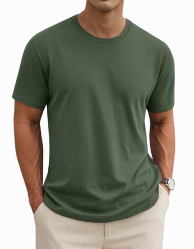 MAGNIVIT Men's Shirts Short Sleeve Cotton T-Shirt Crew Neck Light Tees Classic Basic Casual Tops Plain Soft Shirt
