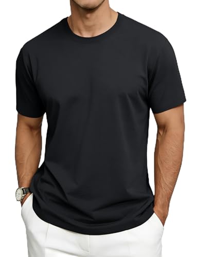 MAGNIVIT Men's Shirts Short Sleeve Cotton T-Shirt Crew Neck Light Tees Classic Basic Casual Tops Plain Soft Shirt