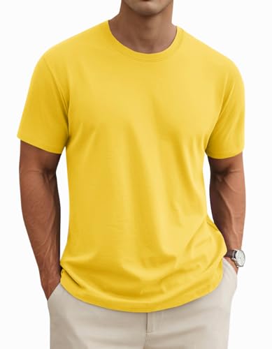 MAGNIVIT Men's Shirts Short Sleeve Cotton T-Shirt Crew Neck Light Tees Classic Basic Casual Tops Plain Soft Shirt