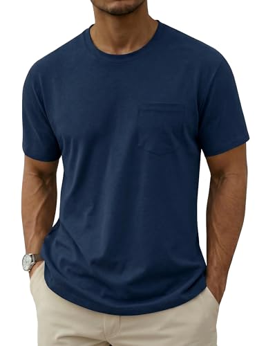 MAGNIVIT Men's Shirts Short Sleeve Cotton T-Shirt Crew Neck Light Tees Classic Basic Casual Tops Plain Soft Shirt