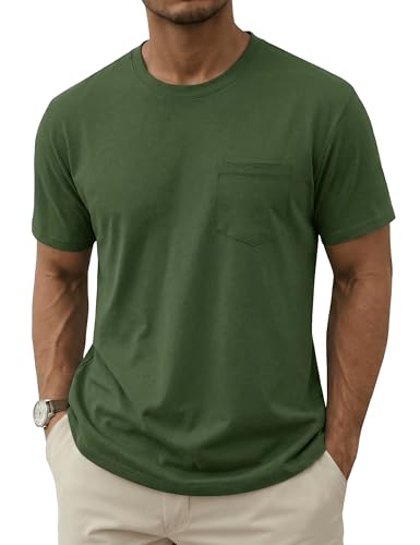 MAGNIVIT Men's Shirts Short Sleeve Cotton T-Shirt Crew Neck Light Tees Classic Basic Casual Tops Plain Soft Shirt