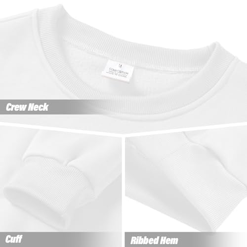 Mens Crewneck Sweatshirts Casual Fleece Pullover Sweatshirt Long Sleeve Basic Sweat Shirts