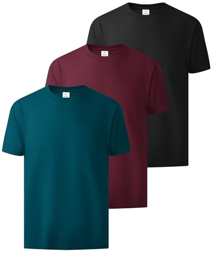 ZITY 3 Pack Men's T-Shirts Cotton Crew Neck Basic Tee Short Sleeve Soft Casual Shirts Summer Tops