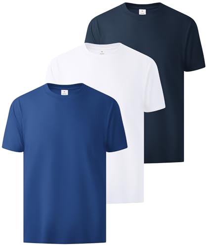 ZITY 3 Pack Men's T-Shirts Cotton Crew Neck Basic Tee Short Sleeve Soft Casual Shirts Summer Tops