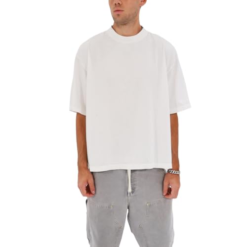 Men's Casual Oversized Heavyweight Drop Shoulder Garment Dye T-Shirt Tee Short Sleeve