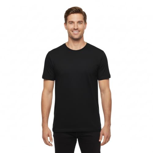 Men's Essential 100% Cotton Crew Neck T-Shirt - Plain, Short Sleeve, Regular Fit, Premium, Super Soft, Classic Everyday Wear