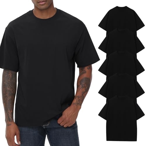 KEEPSHOWING Mens Cotton T Shirts Short Sleeve Crew Neck Basic T-Shirt Essentials Crewneck Cotton T-Shirts Tees for Men