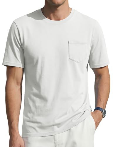 TACVASEN Men's Pocket T-Shirt UPF 80+ Short Sleeve Soft Crew Neck Lightweight Tee Summer Casual Basic Plain Tshirts