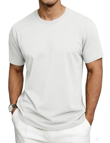 MAGNIVIT Men's Shirts Short Sleeve Cotton T-Shirt Crew Neck Light Tees Classic Basic Casual Tops Plain Soft Shirt