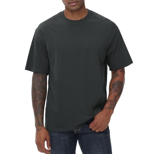 KEEPSHOWING Mens Cotton T Shirts Short Sleeve Crew Neck Basic T-Shirt Essentials Crewneck Cotton T-Shirts Tees for Men