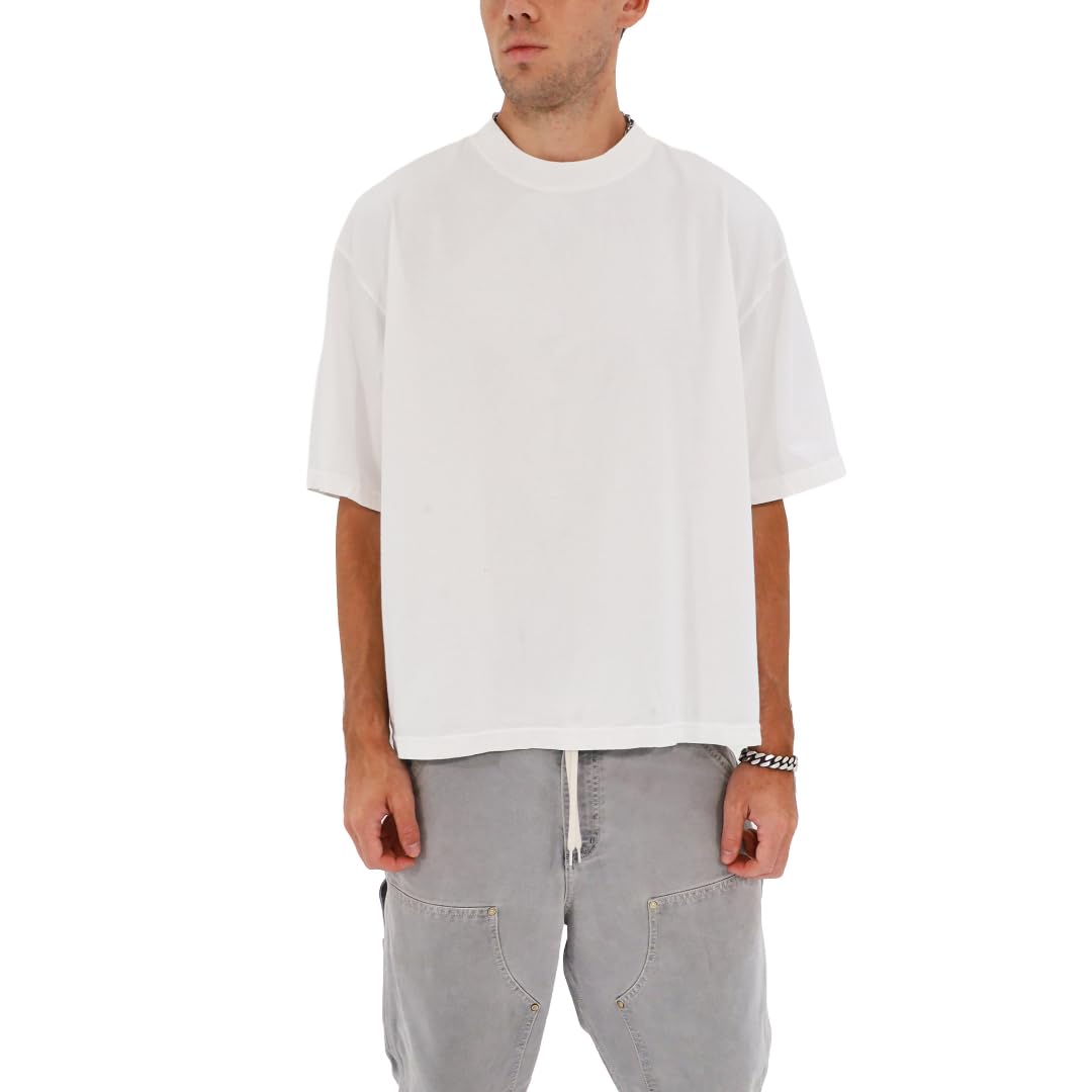 Men's Casual Oversized Heavyweight Drop Shoulder Garment Dye T-Shirt Tee Short Sleeve