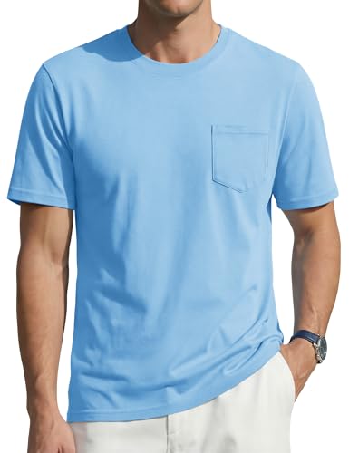 TACVASEN Men's Pocket T-Shirt UPF 80+ Short Sleeve Soft Crew Neck Lightweight Tee Summer Casual Basic Plain Tshirts