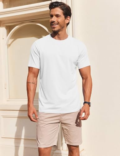 COOFANDY Men's T Shirt Short Sleeve Cotton Blend T-Shirts Crew Neck Casual Summer Basic Tee Shirts