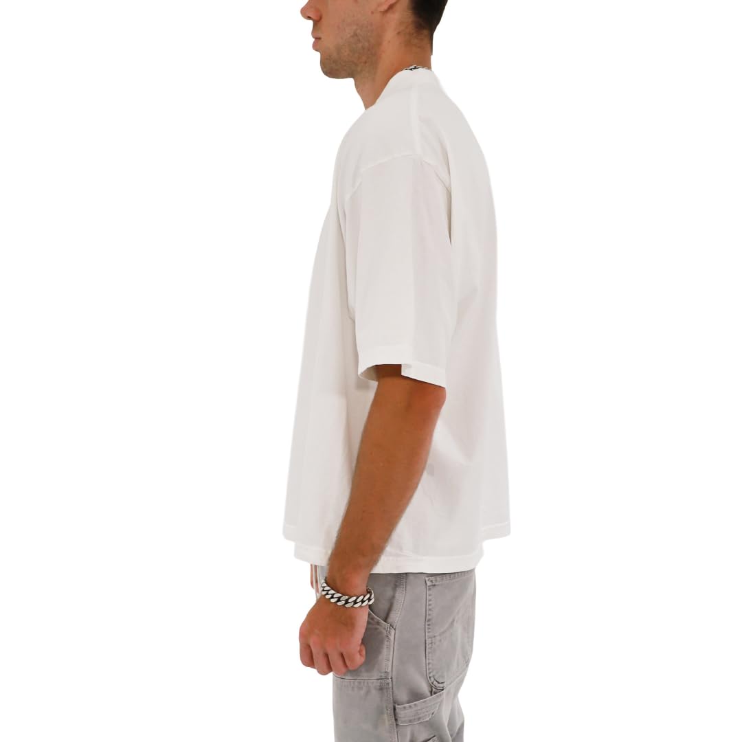 Men's Casual Oversized Heavyweight Drop Shoulder Garment Dye T-Shirt Tee Short Sleeve