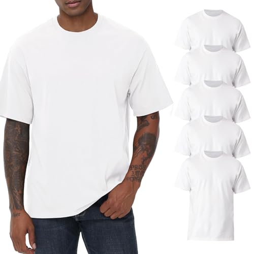 KEEPSHOWING Mens Cotton T Shirts Short Sleeve Crew Neck Basic T-Shirt Essentials Crewneck Cotton T-Shirts Tees for Men