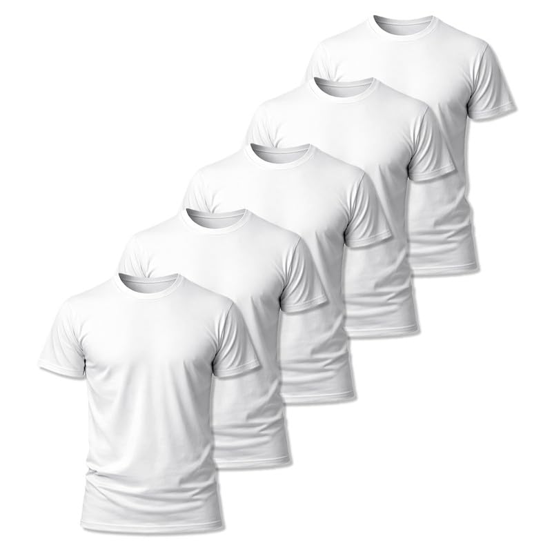 ZITY 3 Pack Men's T-Shirts Cotton Crew Neck Basic Tee Short Sleeve Soft Casual Shirts Summer Tops