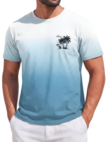 Runcati Mens Short Sleeve T-Shirts Crew Neck Casual Shirt Summer Classic Basic Lightweight Fashion Tees