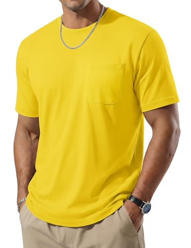 TACVASEN Men's Pocket T-Shirt UPF 80+ Short Sleeve Soft Crew Neck Lightweight Tee Summer Casual Basic Plain Tshirts