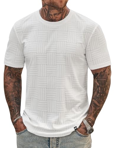 MAGNIVIT Men's Shirts Short Sleeve Cotton T-Shirt Crew Neck Light Tees Classic Basic Casual Tops Plain Soft Shirt