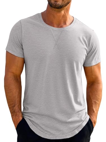 Runcati Mens Short Sleeve T-Shirts Crew Neck Casual Shirt Summer Classic Basic Lightweight Fashion Tees