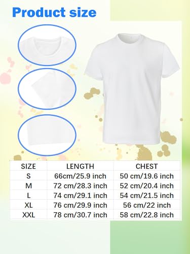 6 Pcs Adult Heat Transfer T Shirts Plain White Basic Shirts Bulk Blank Crew Neck Short Sleeve T-Shirt for Men Women