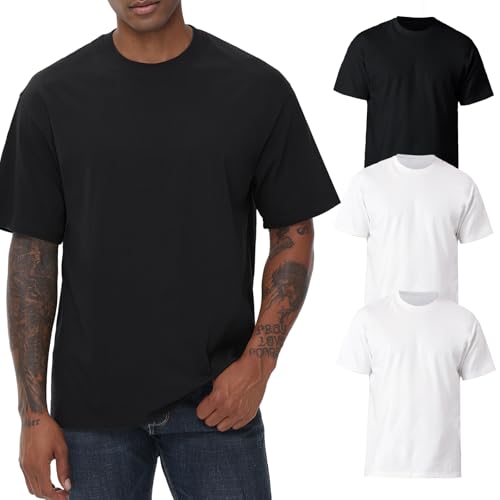KEEPSHOWING Mens Cotton T Shirts Short Sleeve Crew Neck Basic T-Shirt Essentials Crewneck Cotton T-Shirts Tees for Men