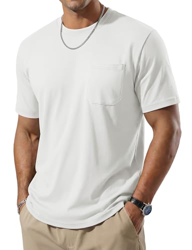TACVASEN Men's Pocket T-Shirt UPF 80+ Short Sleeve Soft Crew Neck Lightweight Tee Summer Casual Basic Plain Tshirts