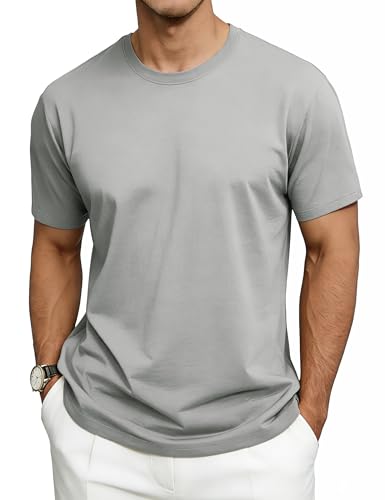 MAGNIVIT Men's Shirts Short Sleeve Cotton T-Shirt Crew Neck Light Tees Classic Basic Casual Tops Plain Soft Shirt