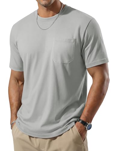TACVASEN Men's Pocket T-Shirt UPF 80+ Short Sleeve Soft Crew Neck Lightweight Tee Summer Casual Basic Plain Tshirts