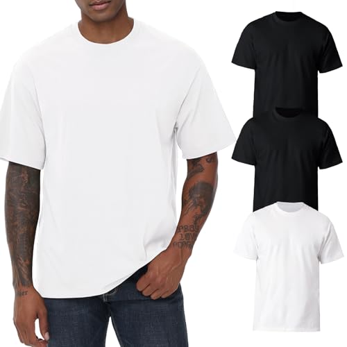 KEEPSHOWING Mens Cotton T Shirts Short Sleeve Crew Neck Basic T-Shirt Essentials Crewneck Cotton T-Shirts Tees for Men